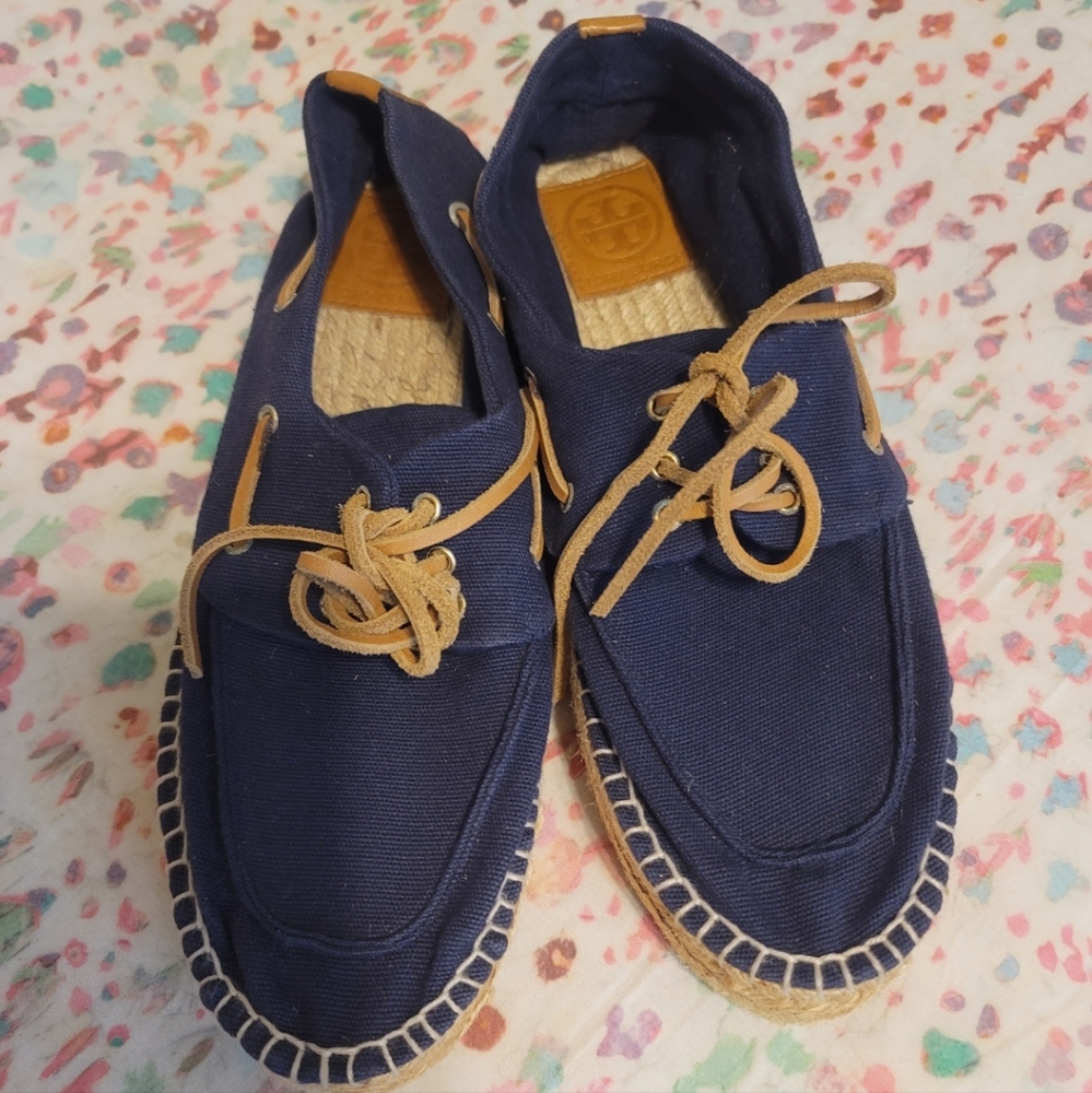 Tory Burch Navy platform Espedrilles